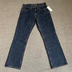 NWT Old Navy Men's Denim Jeans Built-In Tough Straight Leg Size 28x28 Dark Wash